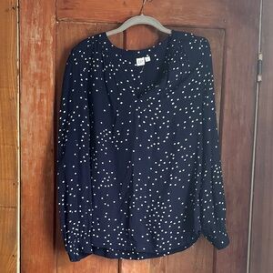 GAP Navy Blue Polka Dot Women's Blouse